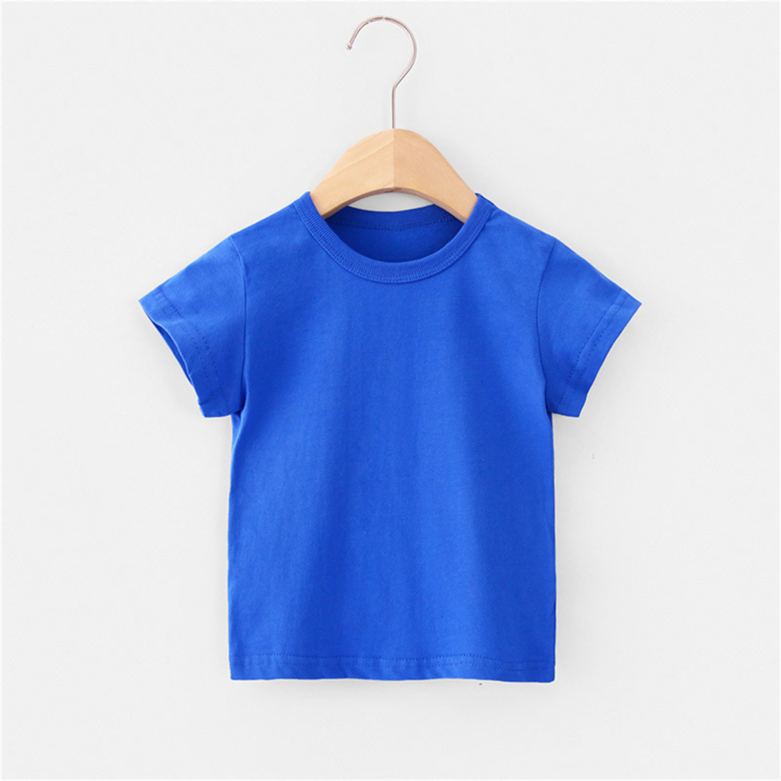 Kids Baby Girls Summer Clothes Toddler Short Sleeve T Shirt Boys Plain Tees Shirts Kids Comfy Solid Color Crewneck Tops